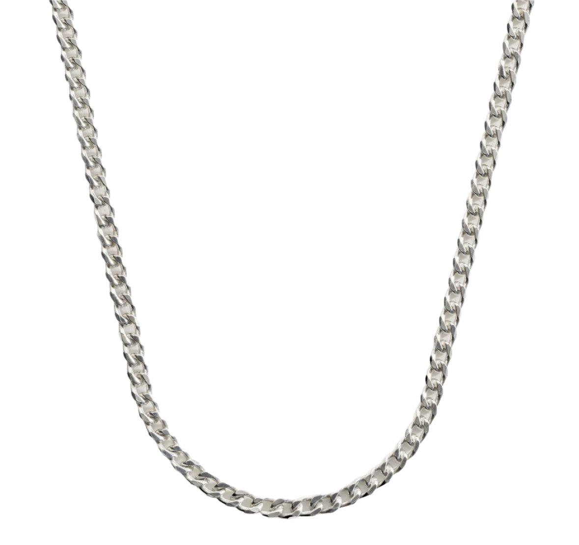 Men's Solid Silver 18" Curb Chain
