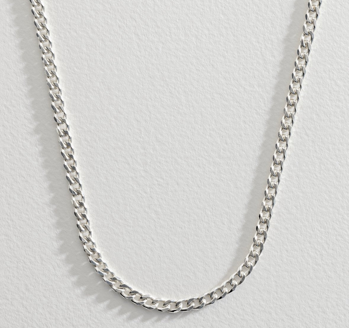 Men's Solid Silver 18" Curb Chain