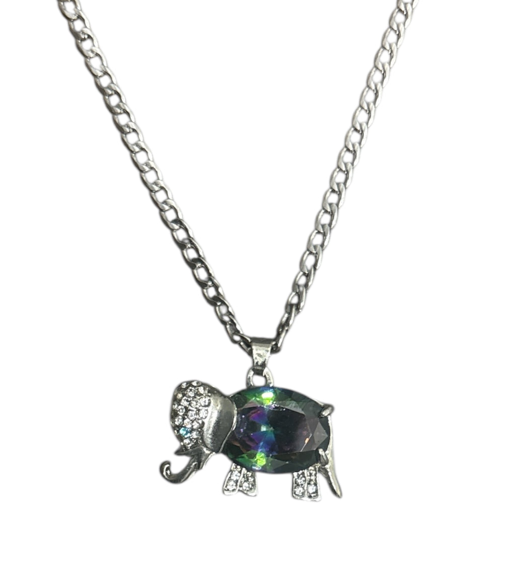 Ladies Silver Majestic Elephant Necklace