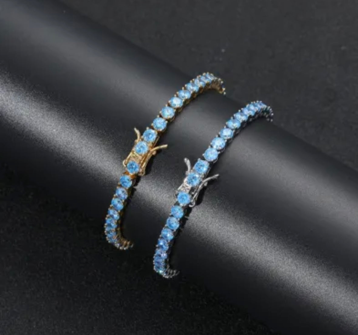 Ladies Blue Diamond Tennis Bracelet