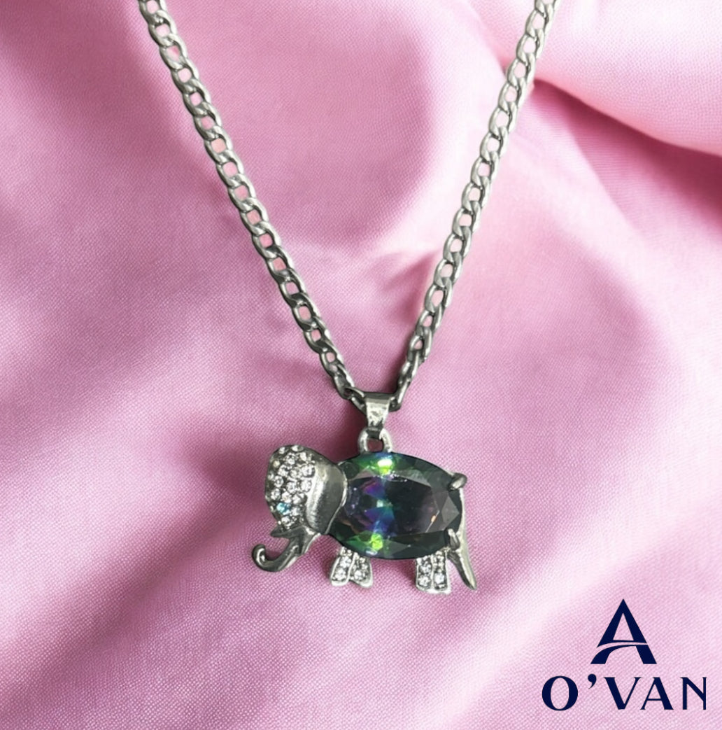 Ladies Silver Majestic Elephant Necklace