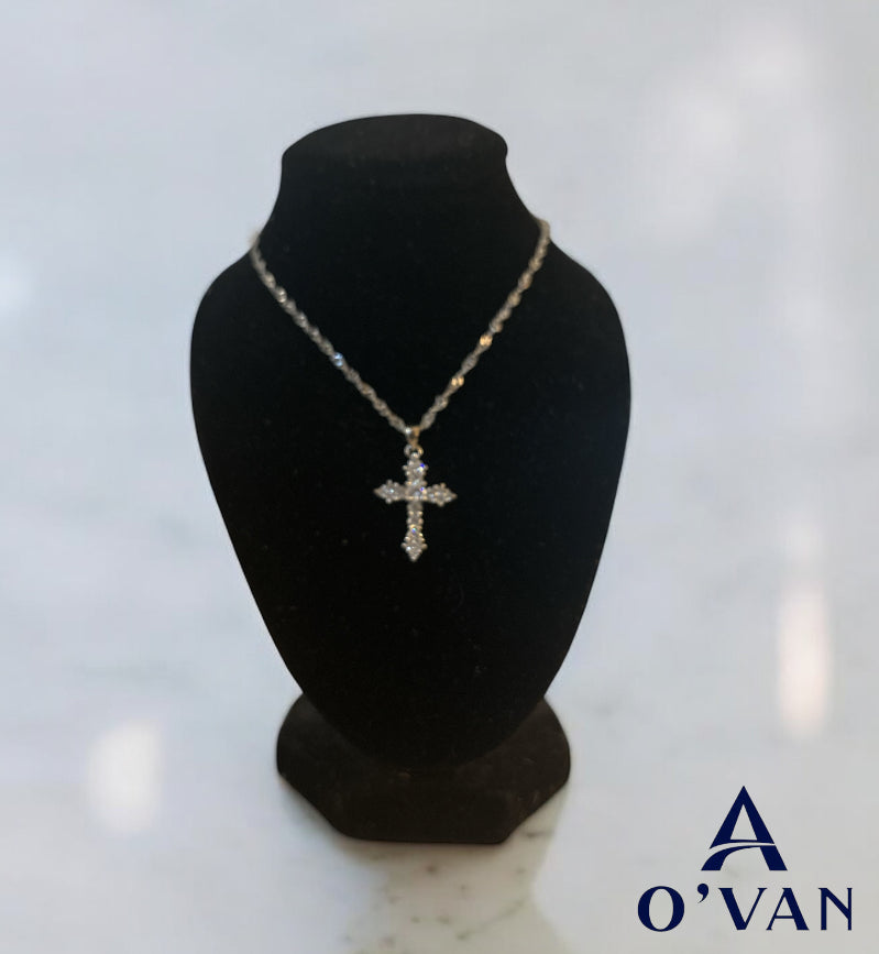 Ladies Silver Diamond Necklace