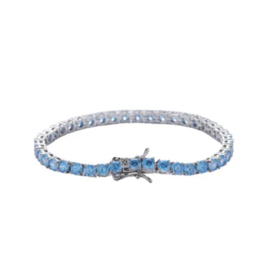 Ladies Blue Diamond Tennis Bracelet