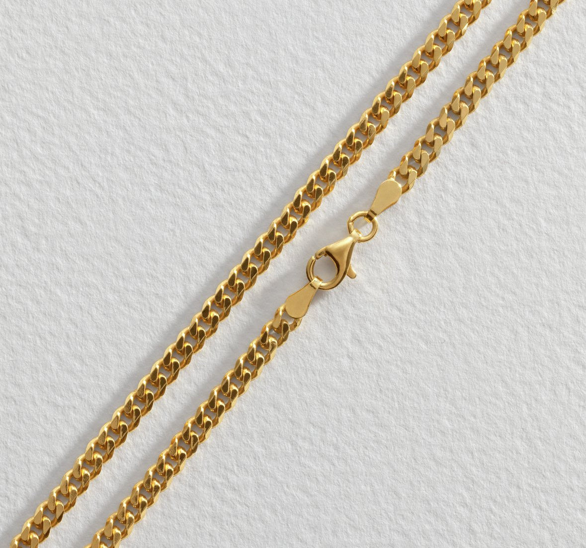 Men's 9ct Gold Plated Sterling Silver 20" Curb Chain