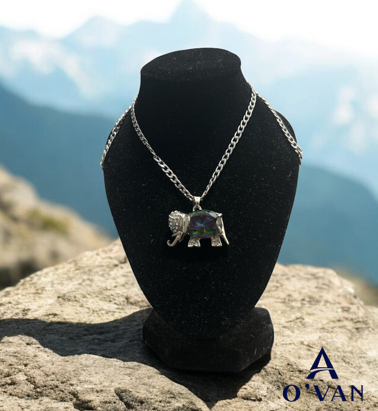 Ladies Silver Majestic Elephant Necklace