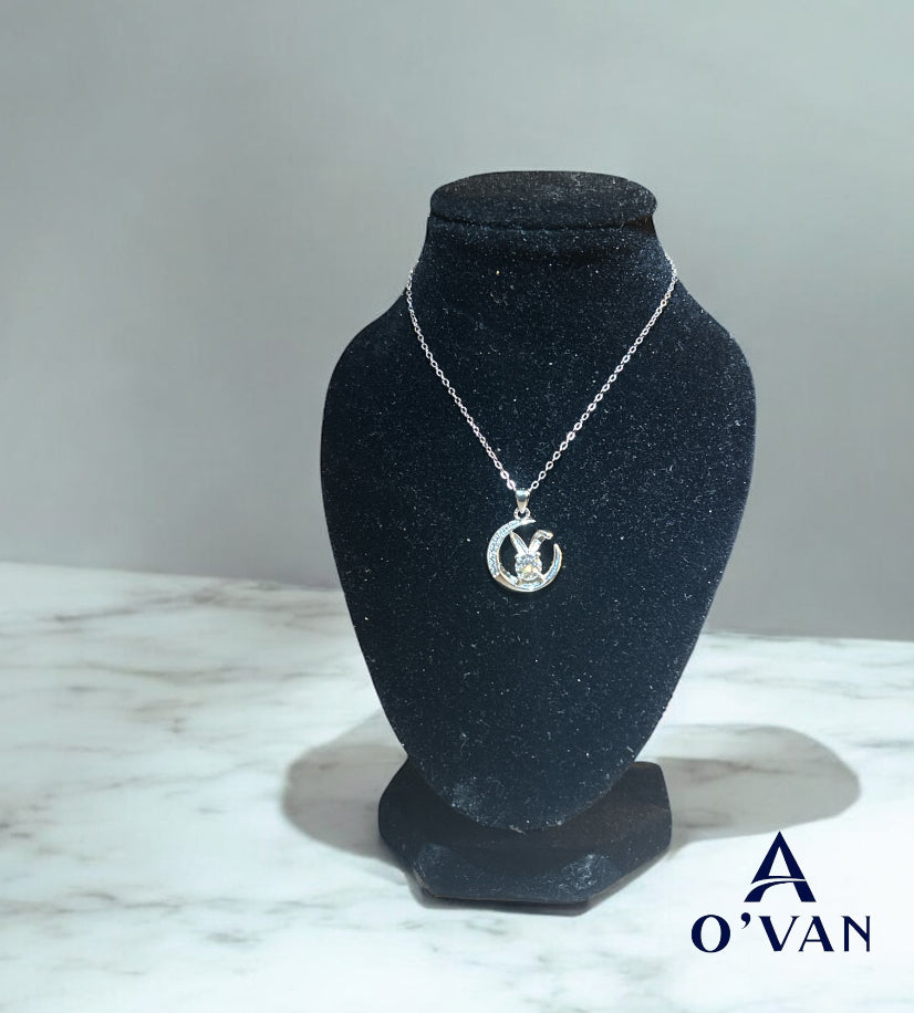 Ladies 0.5ct Silver Lunar Whimsy Necklace
