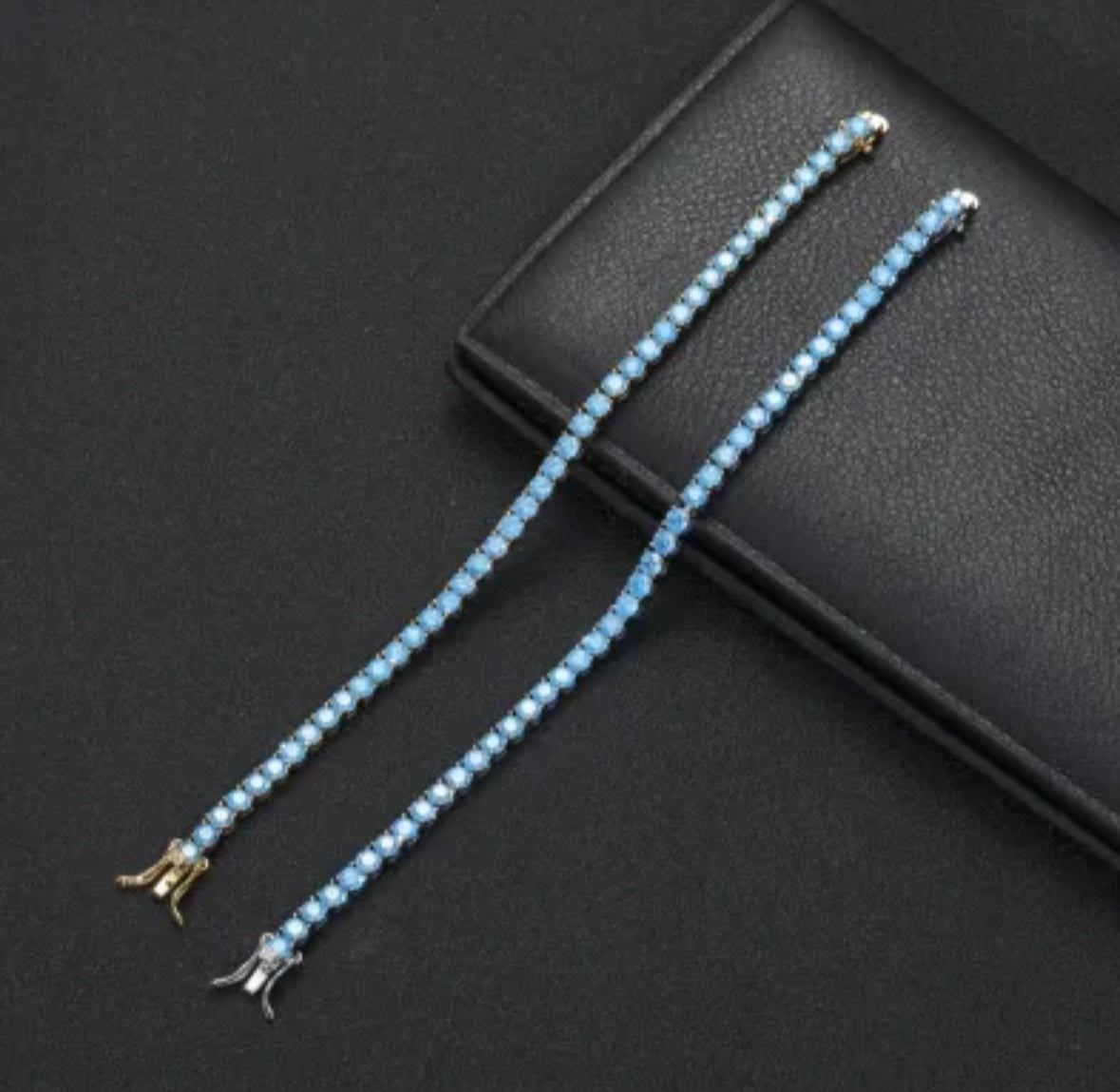 Ladies Blue Diamond Tennis Bracelet