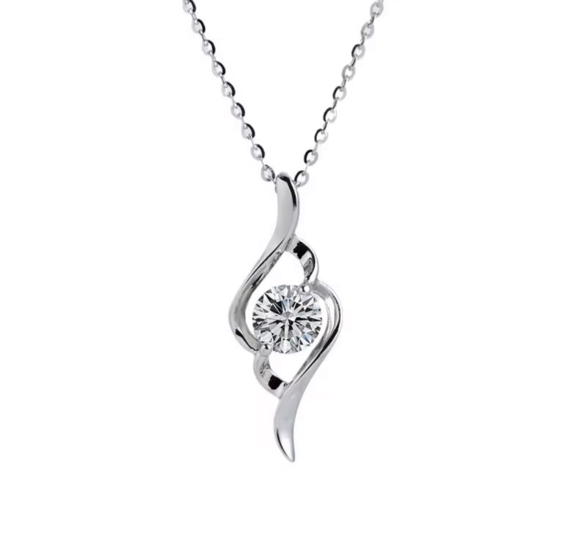 Ladies 0.8ct Silver Love Collection Necklace