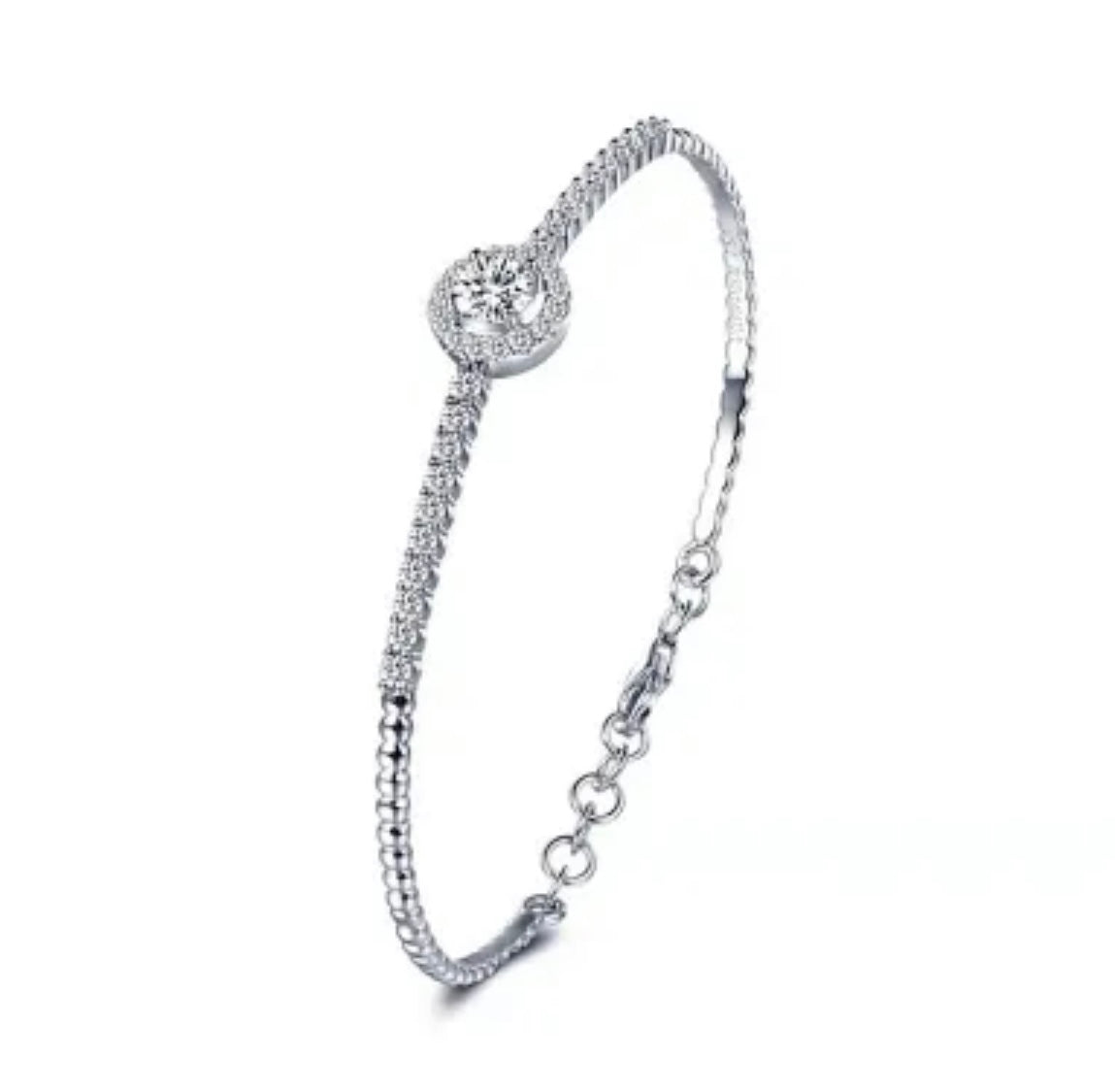 Silver Diamond Ladies Bracelet