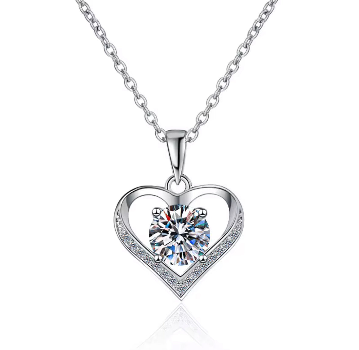 Ladies 0.8ct Silver Love Collection Necklace
