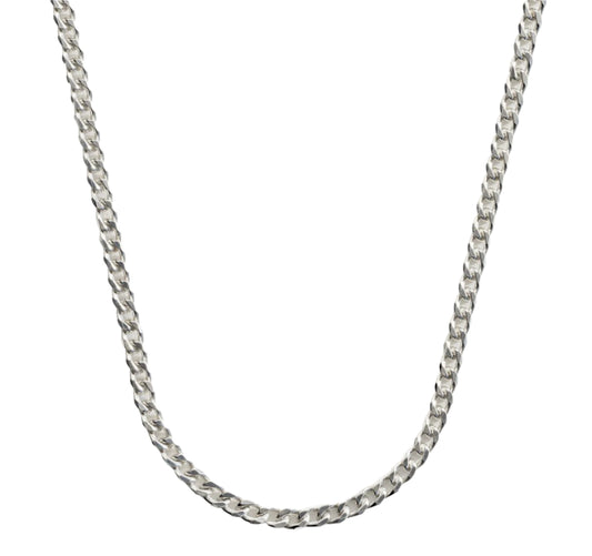 Men's Solid Silver 18" Curb Chain