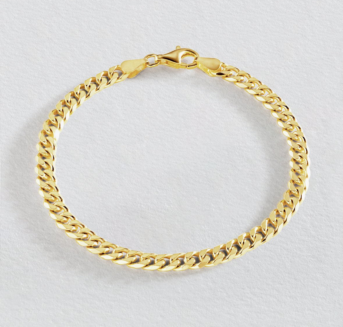 Men's 9ct Gold Plated Sterling Silver Curb Bracelet