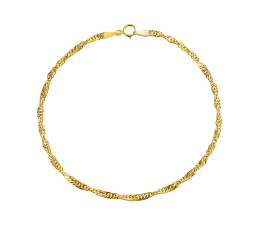 Ladies 9ct Gold Twist Curb Bracelet