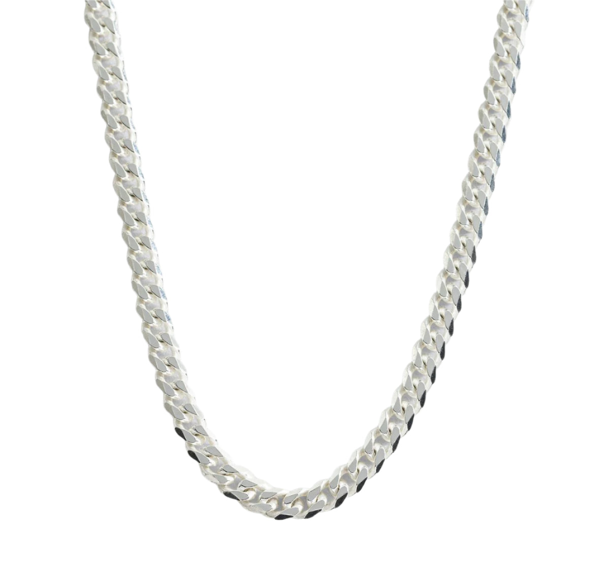 Men's Solid Silver 20" Curb Chain