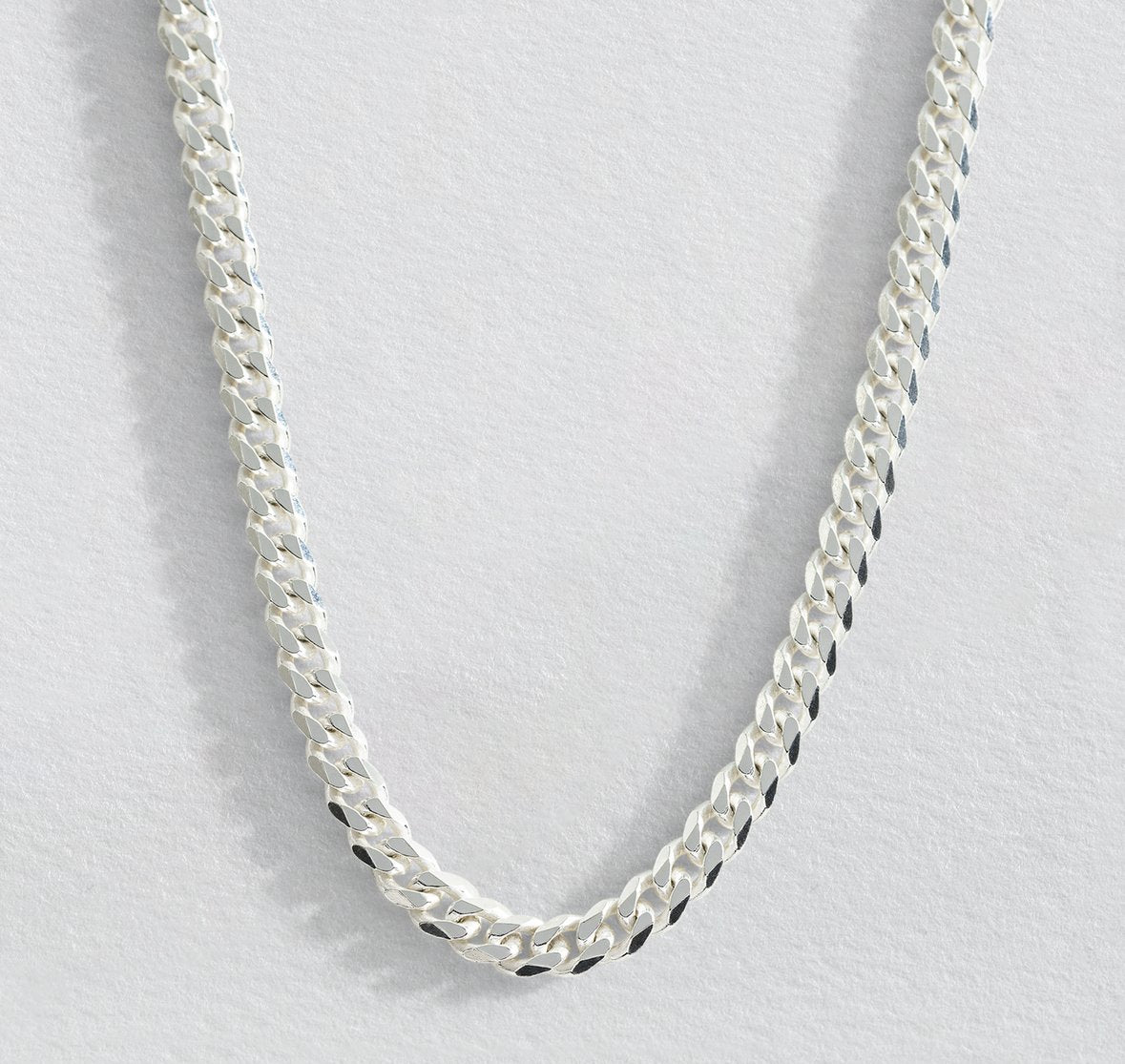 Men's Solid Silver 20" Curb Chain