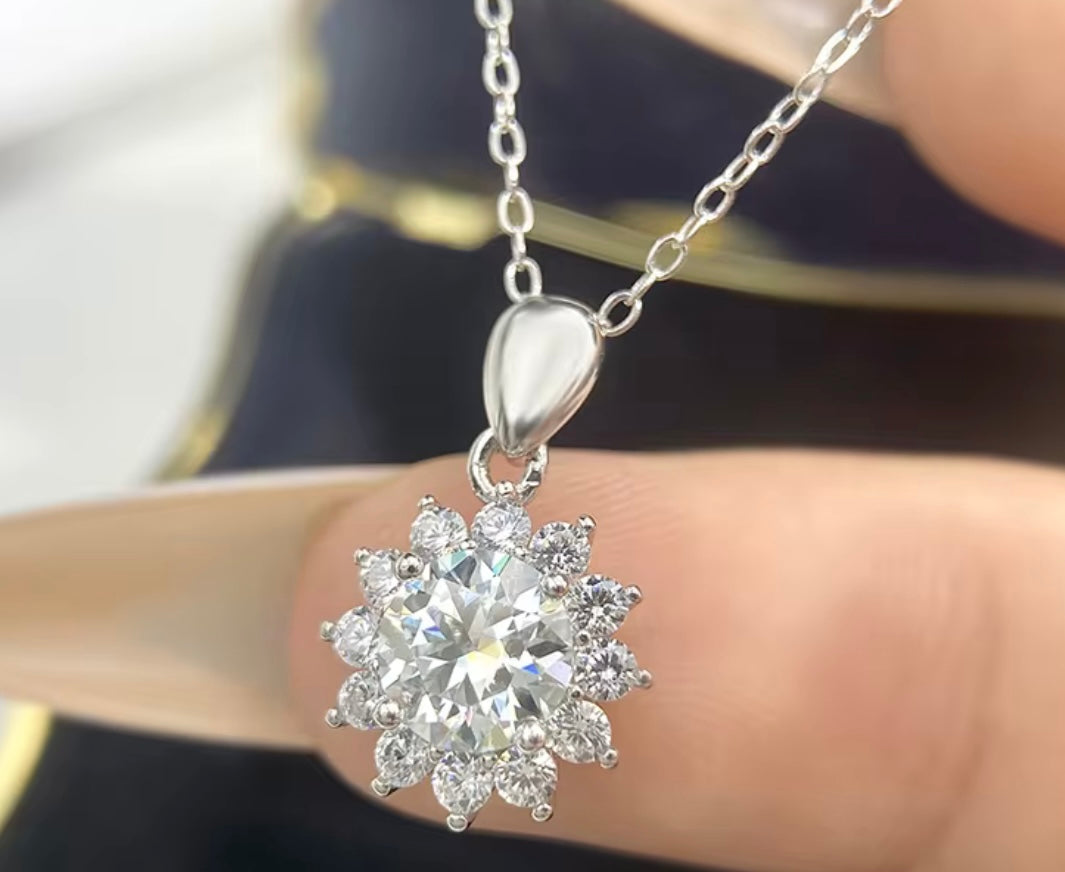 Ladies 0.5ct Silver Blooming Brilliance Necklace