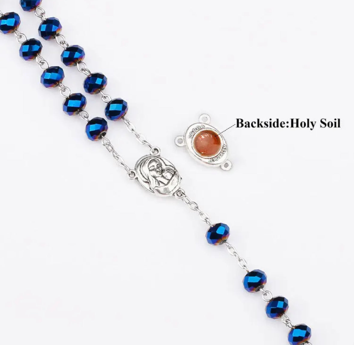 Blue Crystal Rosary Beads