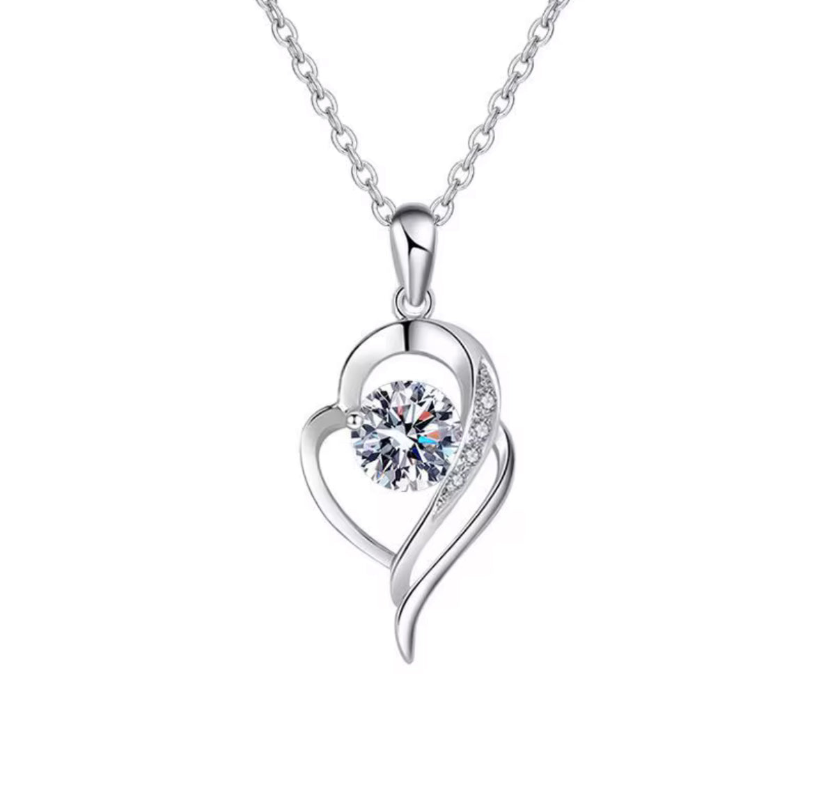 Ladies 0.8ct Silver Love Collection Necklace