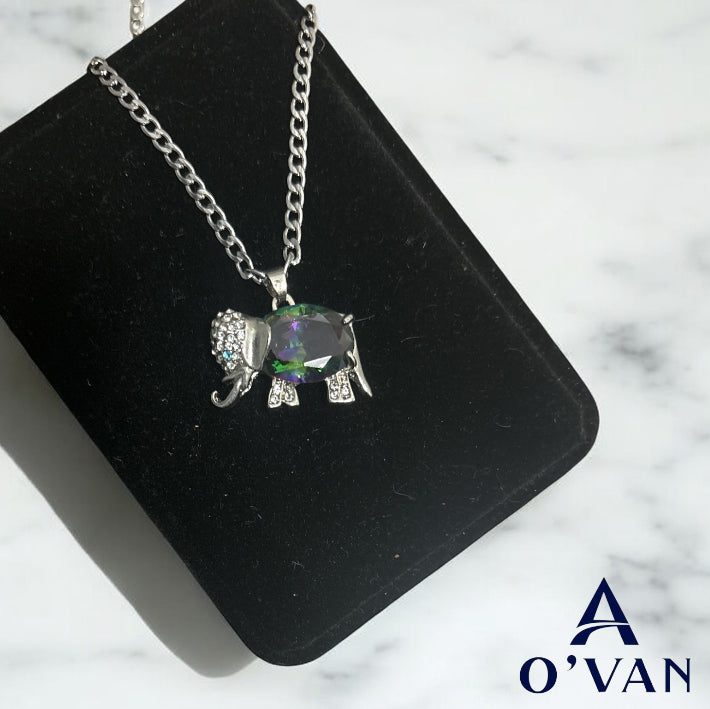 Ladies Silver Majestic Elephant Necklace