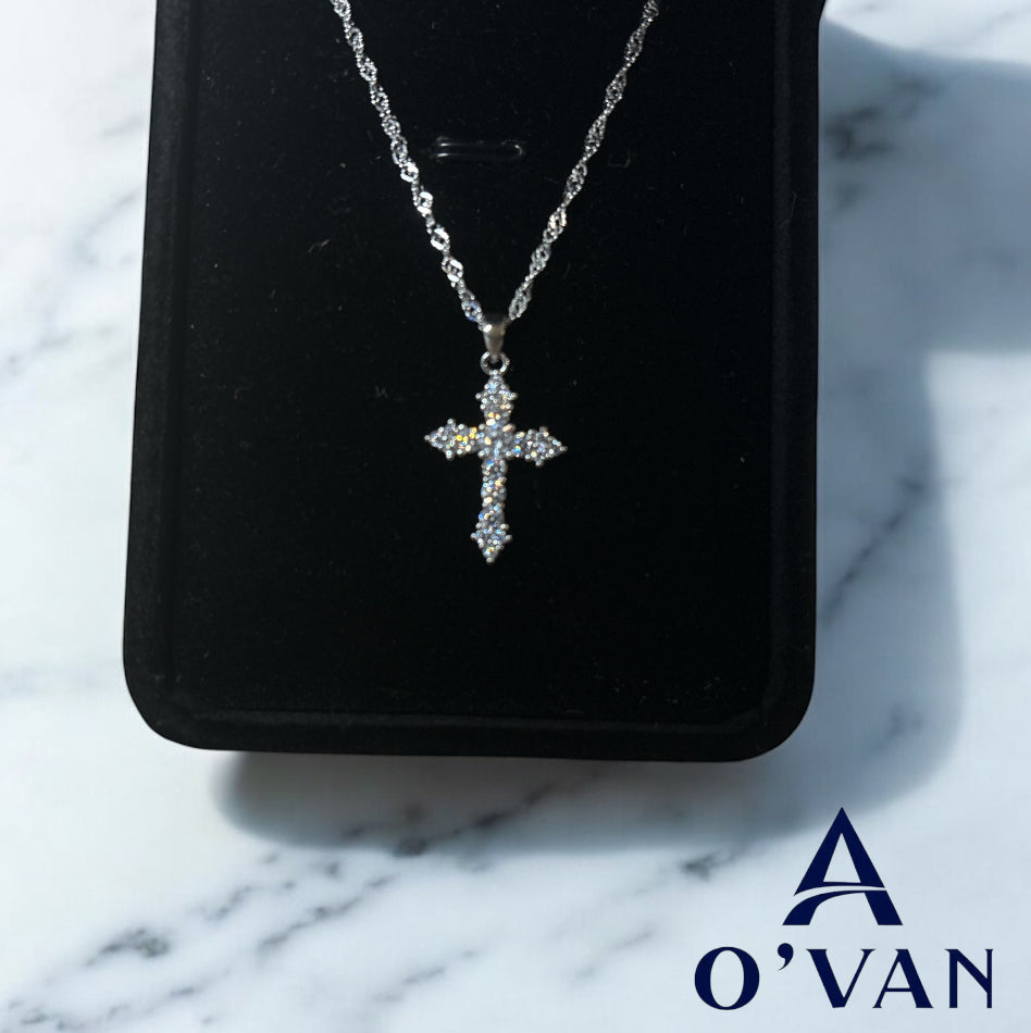 Ladies Silver Diamond Necklace