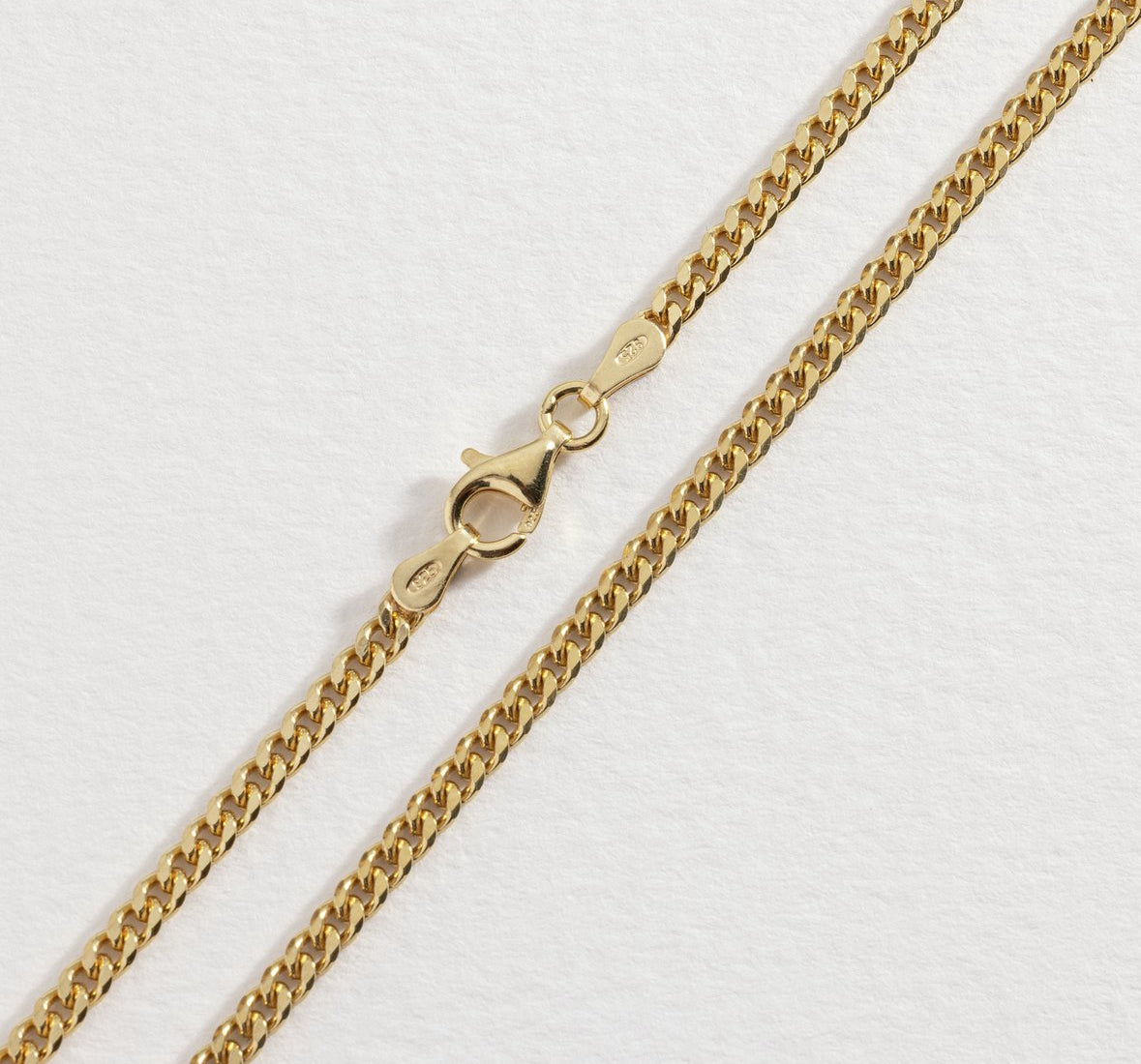 Men's 9ct Gold Plated Sterling Silver 18" Curb Chain
