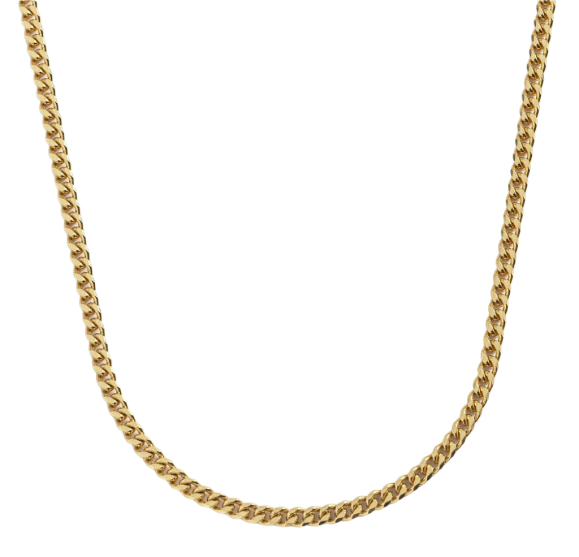 Men's 9ct Gold Plated Sterling Silver 18" Curb Chain