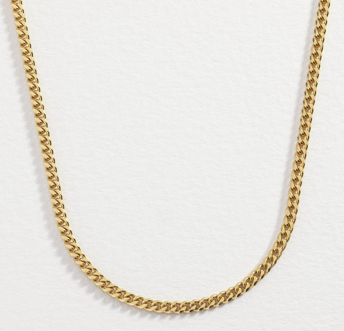 Men's 9ct Gold Plated Sterling Silver 18" Curb Chain