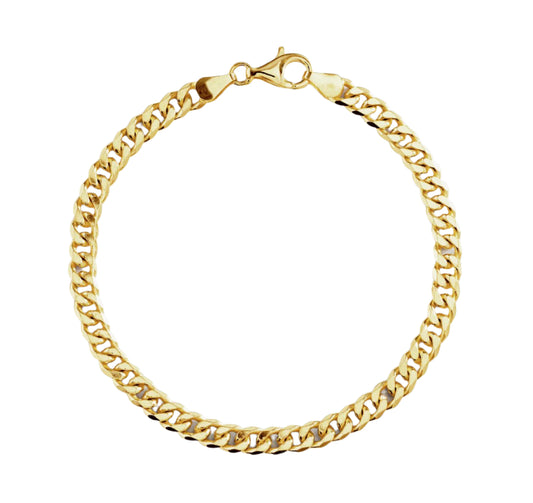 Men's 9ct Gold Plated Sterling Silver Curb Bracelet