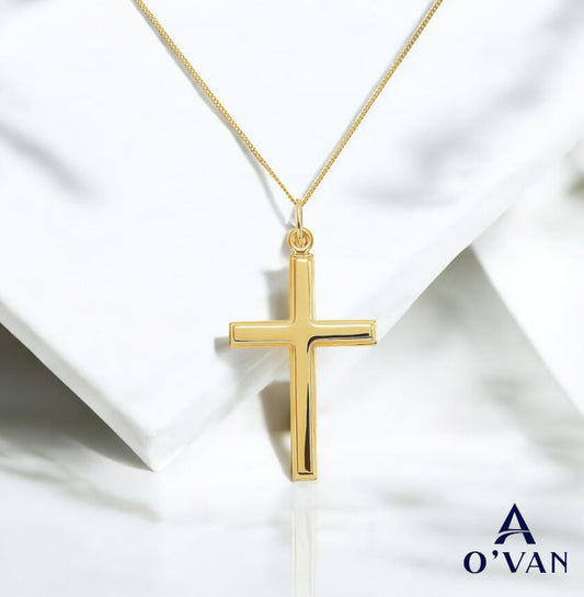 Ladies 9ct Gold Christian Cross Necklace