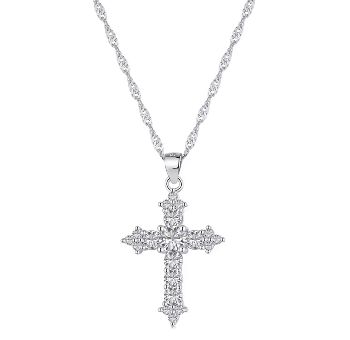 Ladies Silver Diamond Necklace