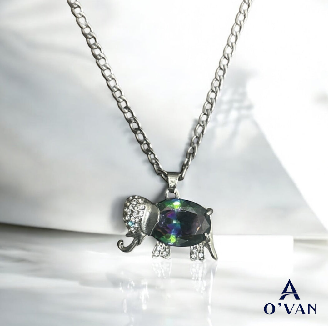 Ladies Silver Majestic Elephant Necklace