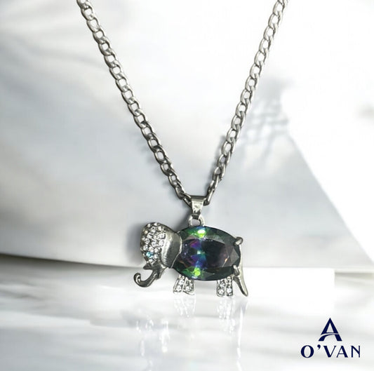 Ladies Silver Majestic Elephant Necklace