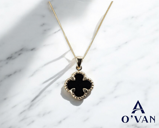 9ct Gold Ladies Clover Necklace