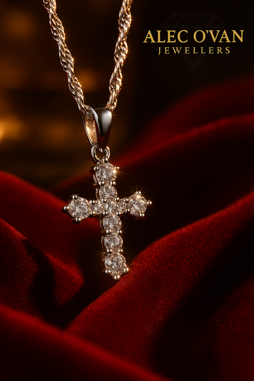 Ladies Silver Diamond Necklace